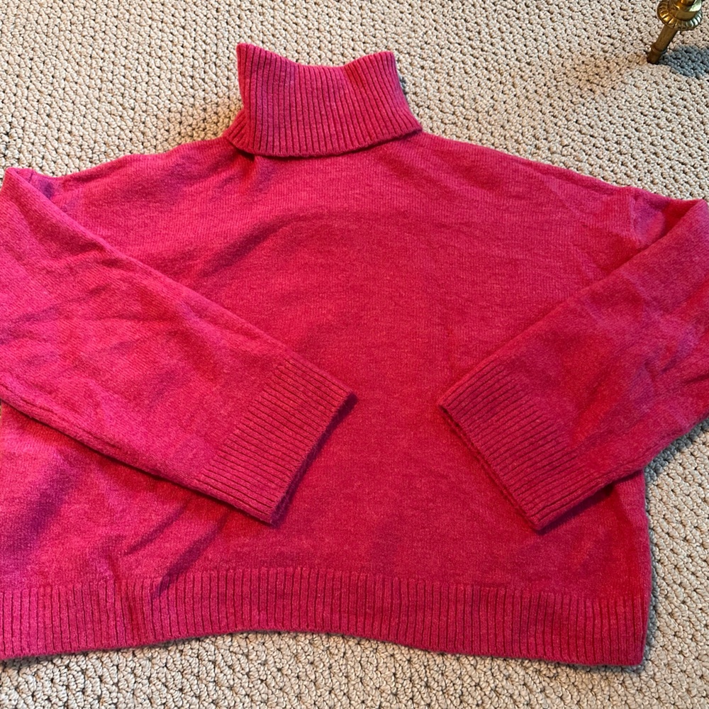Zara Vibrant Pink Cowl Neck Sweater